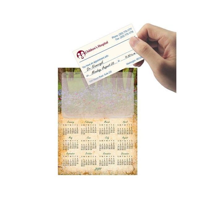 Custom Full Color Imprinted Magnet w/ Business Card Pocket - 4.25" w x 5.75" h