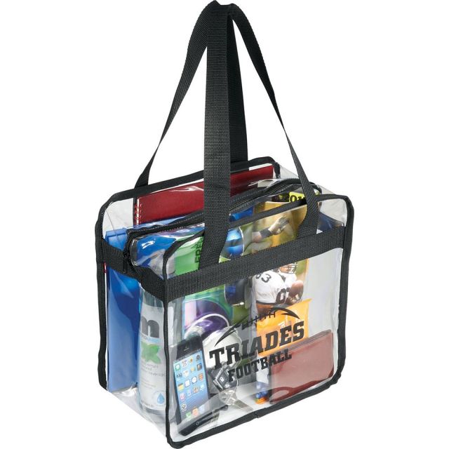 Clear Stadium Zippered Custom Tote Bag - 12"w x 12"h x 6"d