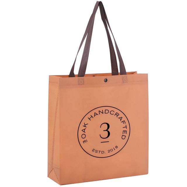 Custom Non-Woven Grocery Tote Bags - 17.3"w x 16.5"h x 4.7"d