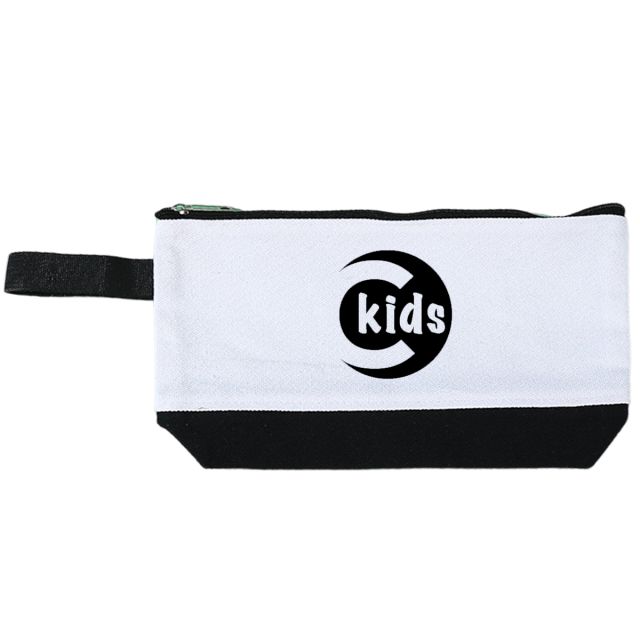 Custom Two-Tone Canvas Pouch - 9"w x 4.7"h x 1.5"d