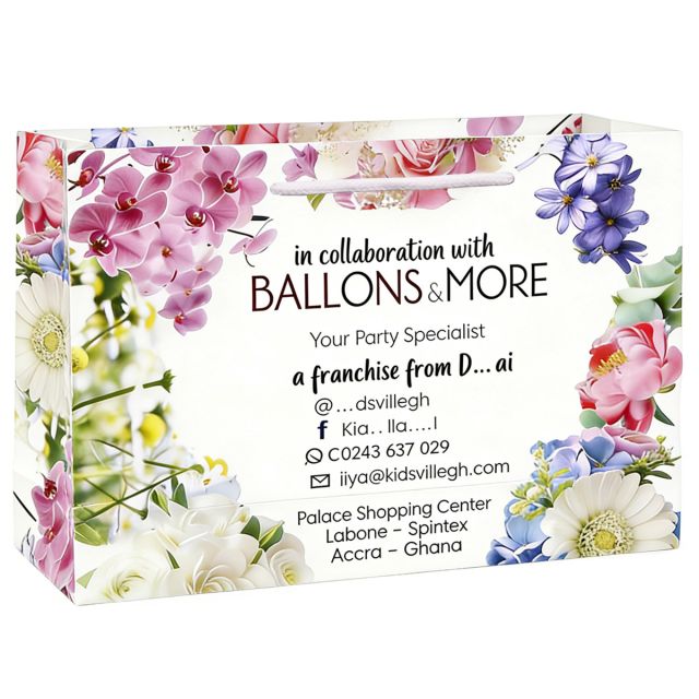 Full Color Custom Euro Paper Shopping Bag - 13.8''w x 10.2''h x 5''d