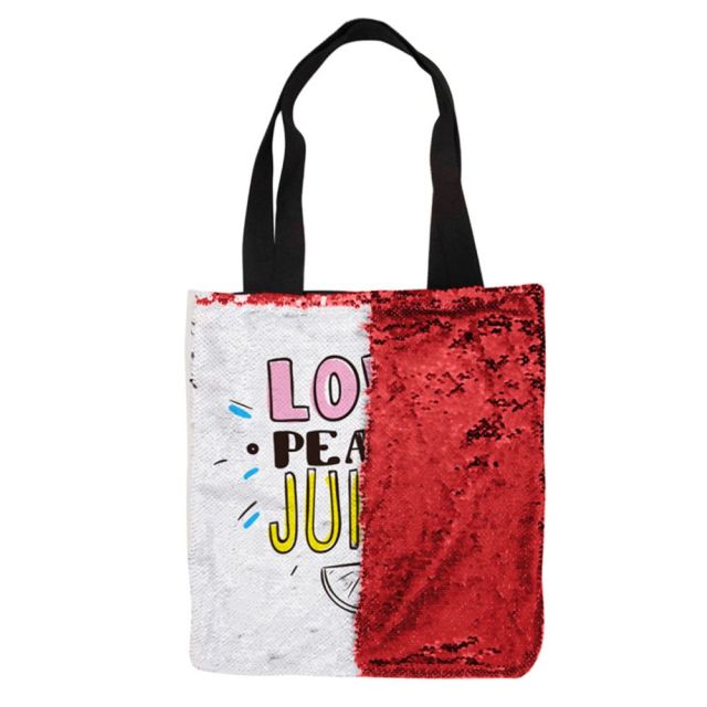 Full Color Custom Bling Flip Sequin Tote Bag - 13"w x 15"h