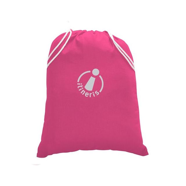 Custom Everyday Cotton Logo Drawstring Backpacks - 14"w x 18"h