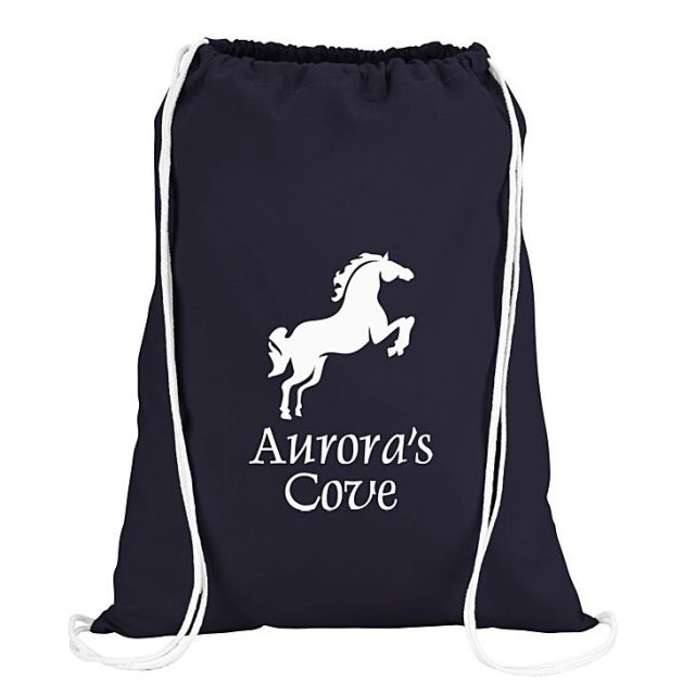 Custom Cotton String-A-Sling Logo Backpack - 13.75"w x 17.75"h