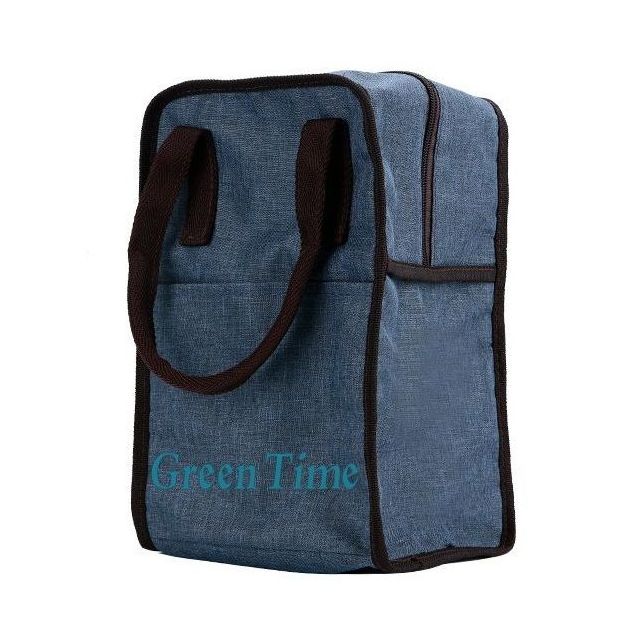 Custom Double Handle Lunch Insulated Box Bag - 7.09"w x 11.02"h x 6.30"d