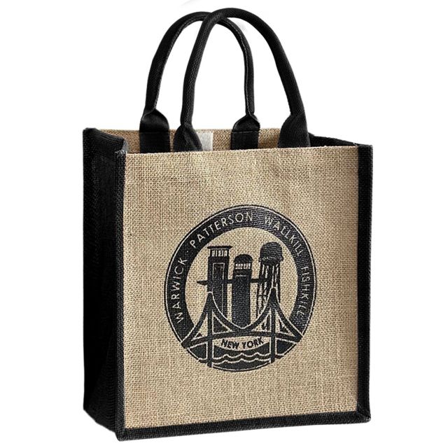 Custom Junior Jute Tote Bag - 11.88"w x 12"h x 7.75"d
