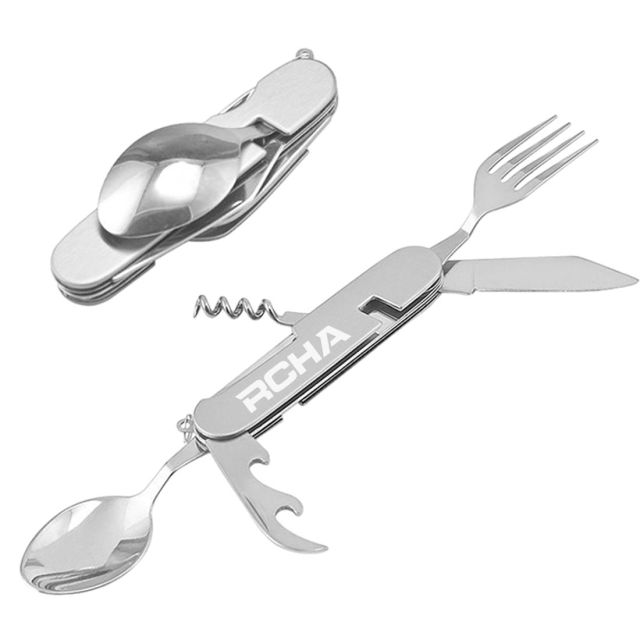Custom 6 in 1 Stainless Steel Camping Utensil Tool