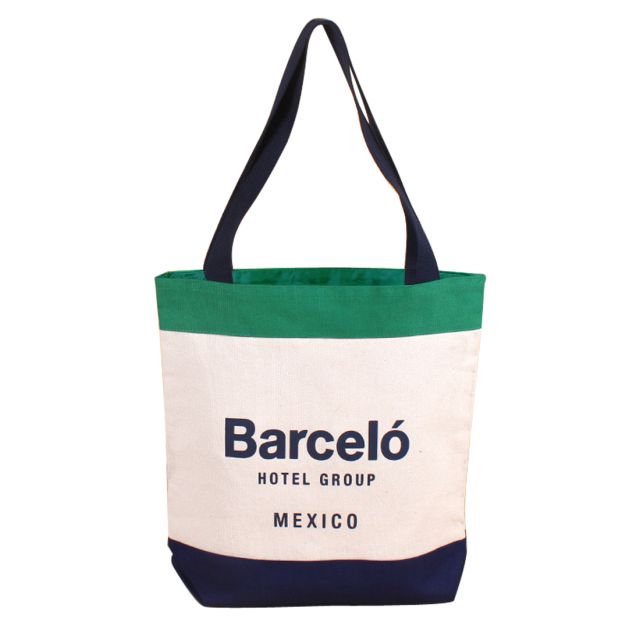 Custom Patch 12 oz. Canvas Beach Tote Bag - 15.75"w x 16.5"h x 4.75"d