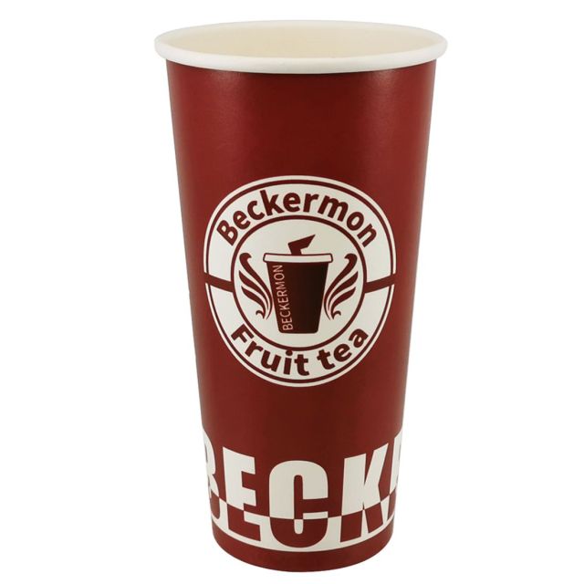 22 oz. Custom Printed White Paper Cold Cups (90mm) - 1000 / Case