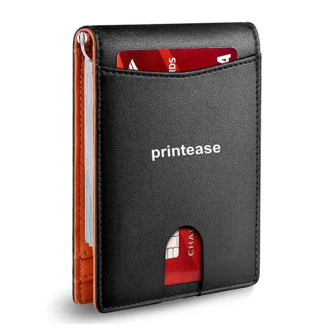 Custom Money Clip RFID Blocking Front Pocket Minimalist Slim Leather Mens Wallets