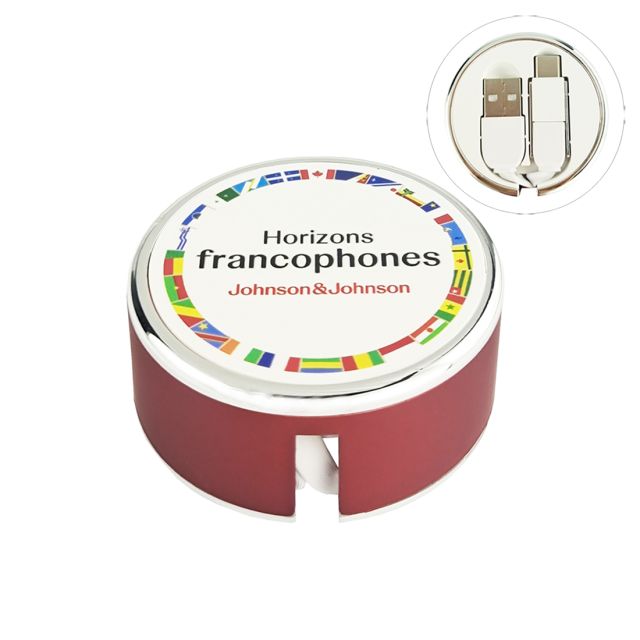 3-In-1 Custom Round Retractable Charging Cable