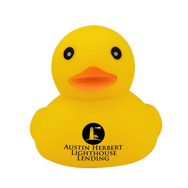 Promotional Logo Rubber Duck - 3.7" x 2.9" x 2.9"