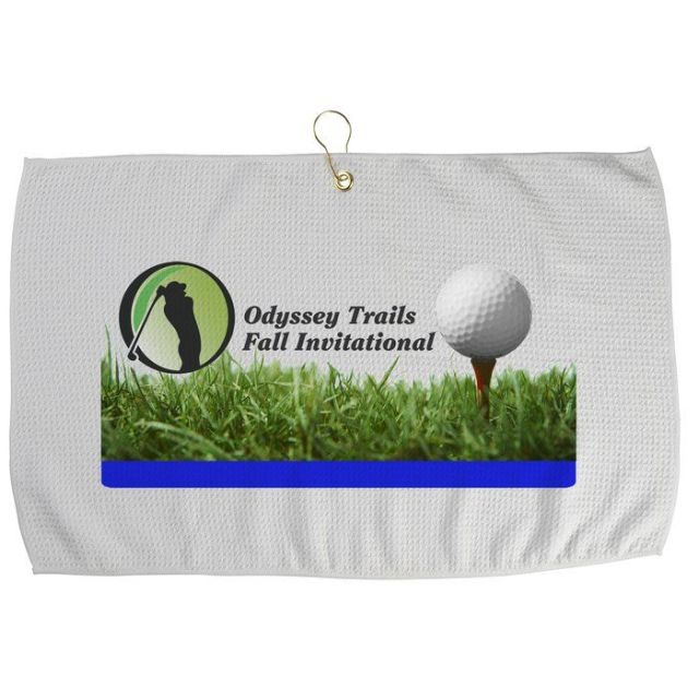 Full Color Custom Waffle Golf Towel - 16" X 24"