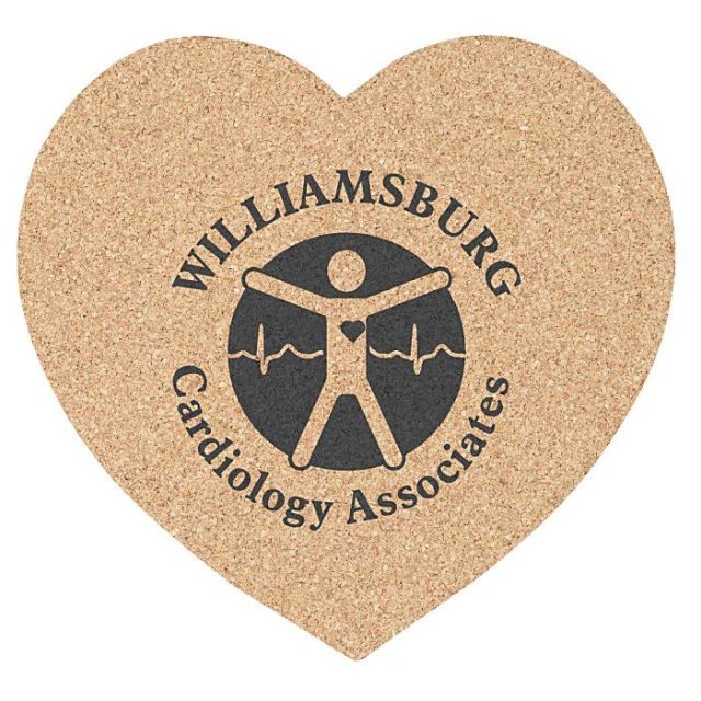 Custom Cork Heart Coasters - 4.25"dia.