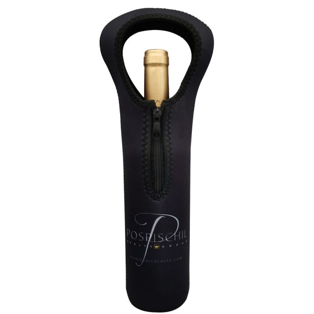 Full Color Zippered Neoprene Custom Wine Tote