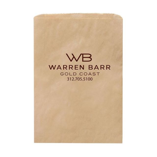 Custom Brown Kraft Merchandise Bag - 7.1"w x 9.9"h x 2"d