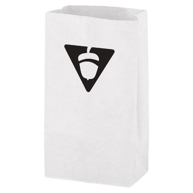Custom White Kraft Grocery Bags - 5.9"W x 10.6"H x 3.5"D