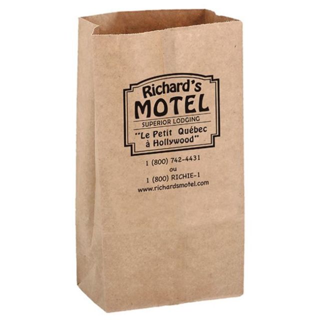 Natural Kraft Grocery Custom Bags - 7.5"W x 9.8"H x 5.3"D