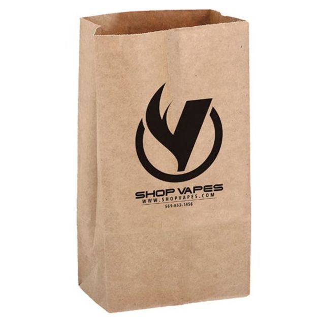 Custom Natural Kraft Grocery Bags - 7"W x 12.5"H x 4.3"D