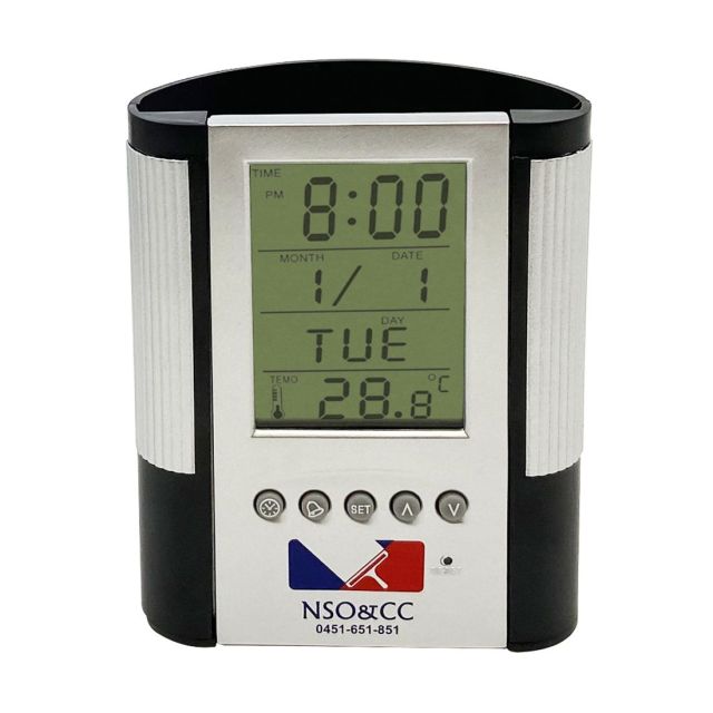 Custom Multifunction Desk Clock w/ Pen Holder