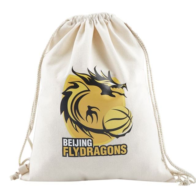 Custom Cotton Drawstring Cinch Bag - 13"w x 16"h