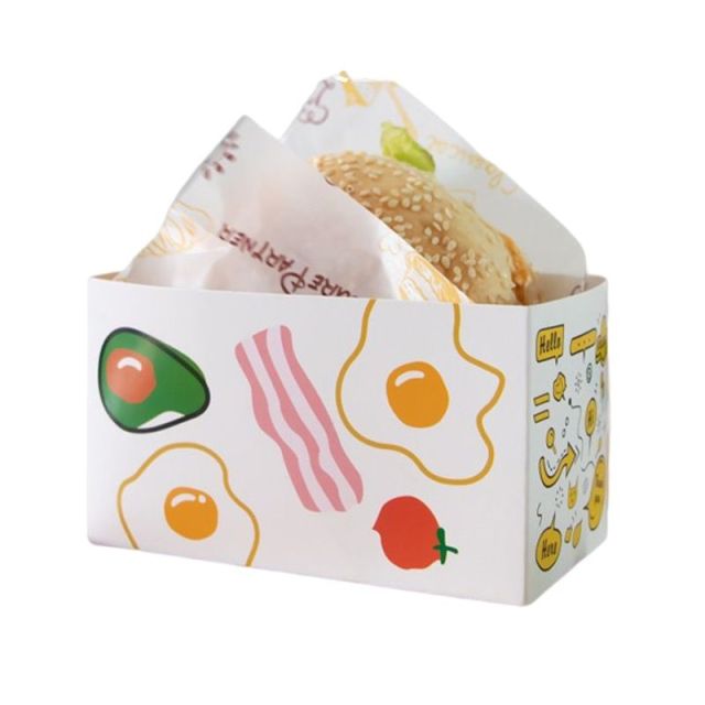 Full Color Custom Paper Take Out Containers - 5.1"L x 2.7"W x 3"H