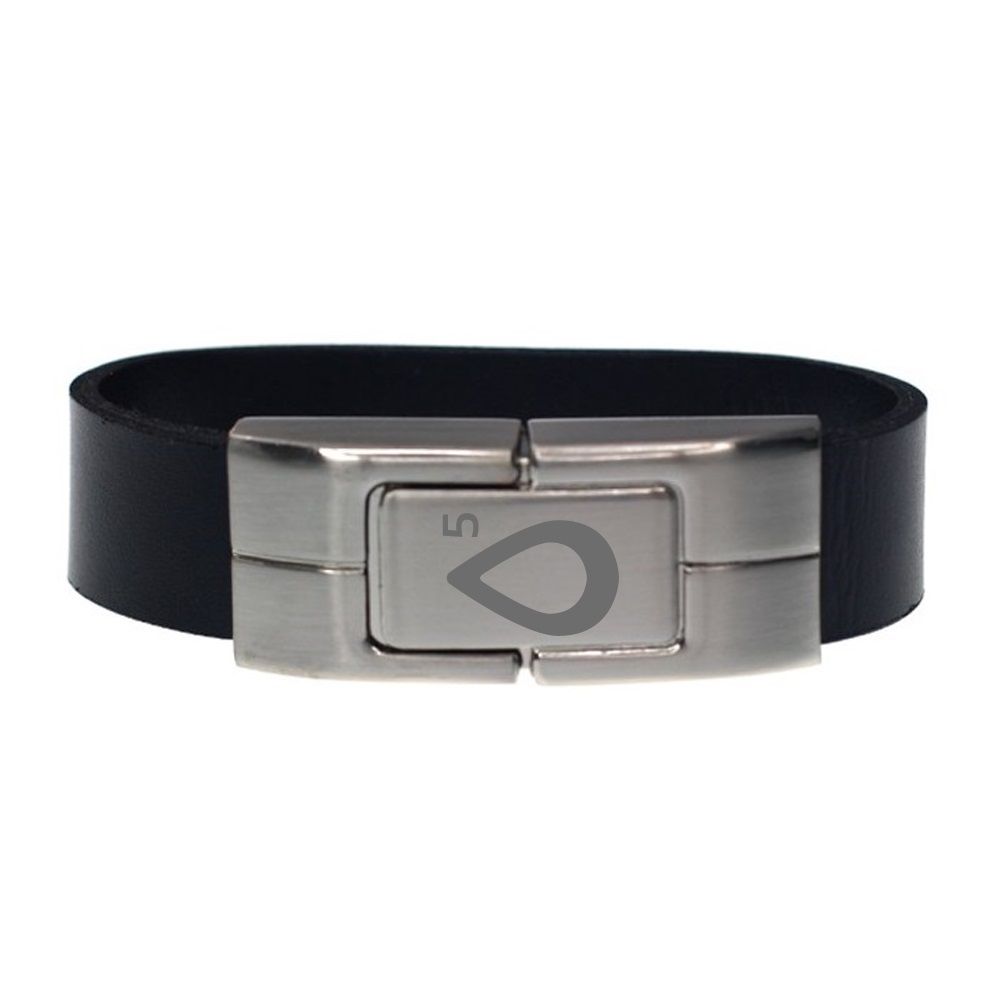 Metal & Leather Wrist Band Custom USB Bracelet
