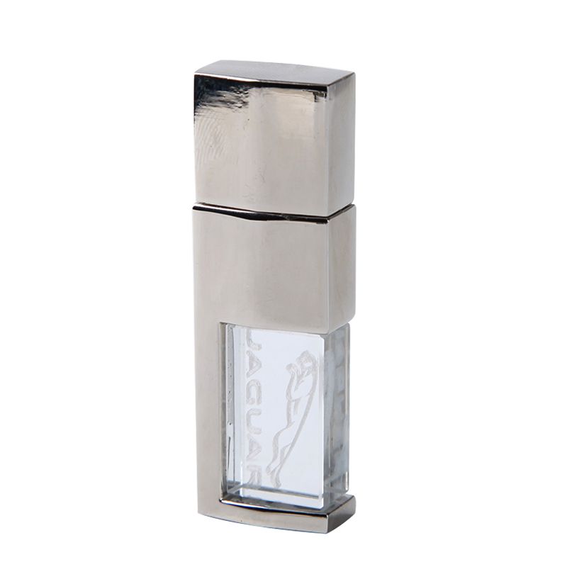 Plated Metal & Rectangular Crystal Custom USB Flash Drive