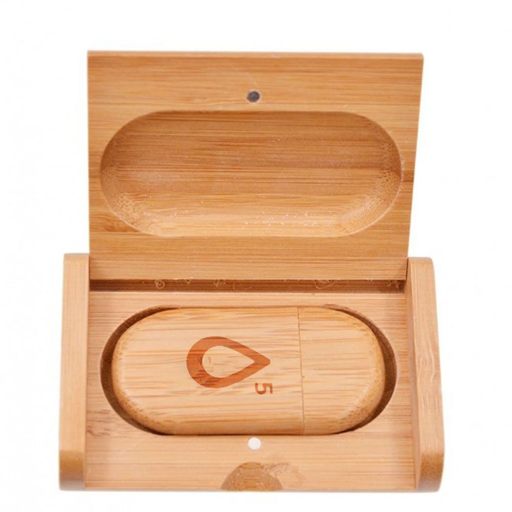 USB Memory Stick Flip Wooden Box