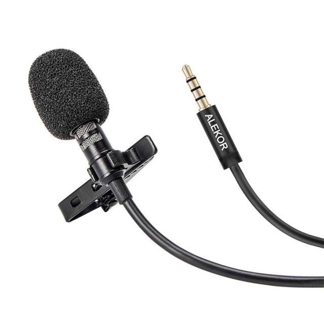 Custom 9.8 feet Length 3.5mm Clip-on Lapel Mic Wired Microphone for Phone