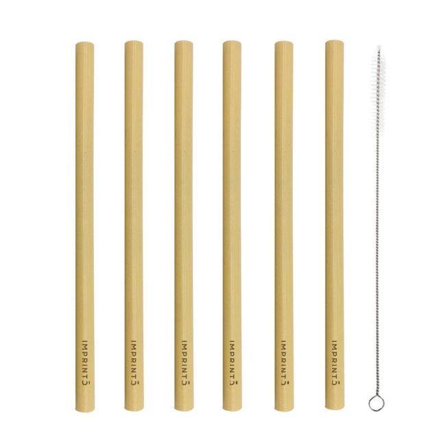 Custom Reusable 6-Piece Bamboo Straw Kit