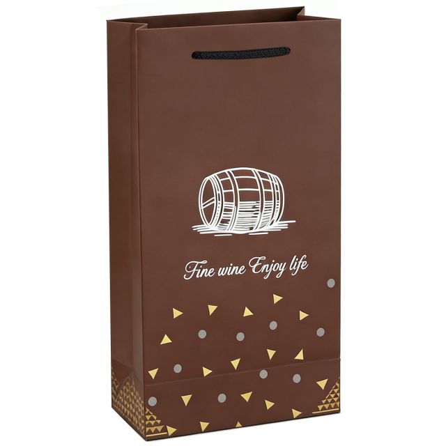 Full Color Custom Euro Paper Double Wine Bag - 6.7''w x 13.8''h x 3.5''d