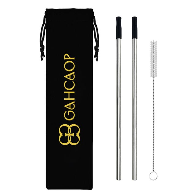 Custom Stainless Straw Set w/ Microfiber Pouch