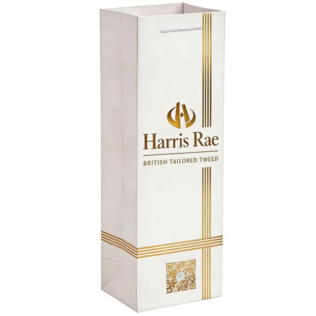 Full Color Custom Euro Paper Single Wine Bag - 4.3''w x 13.8''h x 3.5''d