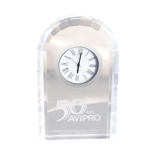 Arched Crystal Custom Desk Clock