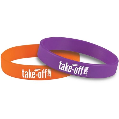 Debossed/Color-Filled Silicone Custom Wristband - .5"w
