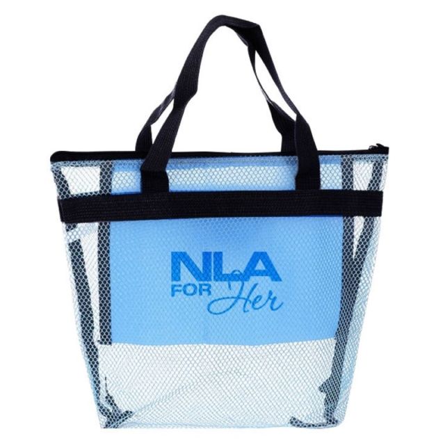 Custom Zipper Closure Mesh Tote Bag - 12"w x 10"h x 3.5"d
