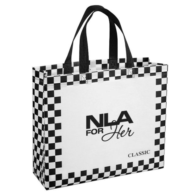 Custom Non-woven Checkerboard Tote Bag - 18.5"w x 14"h x 4"d