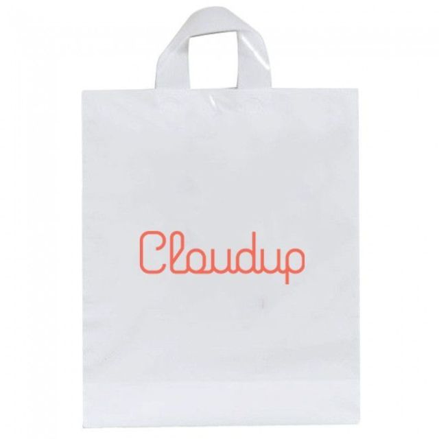 Promotional Reusable Soft Loop Handle Plastic Bag - 12"W X 15.5"H
