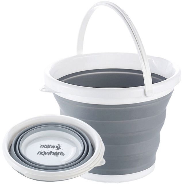 Custom Plastic Collapsible Bucket w/ Handle - 10L
