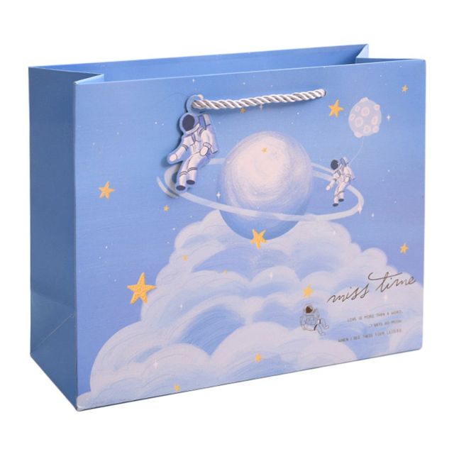 Full Color Custom Euro Art Paper Bags w/ Rope Handles - 14"w x 12"h x 4"d