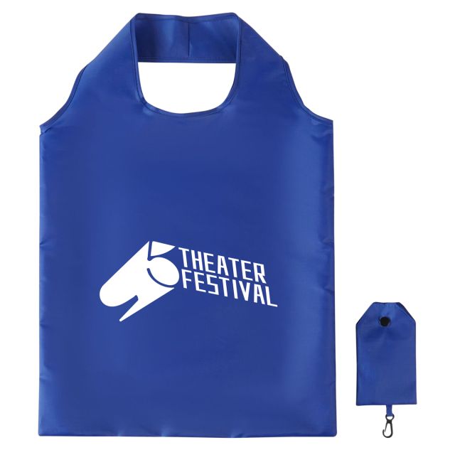 Custom Spring Sling Folding Tote w/ Pouch - 14.5"w x 22.5"h