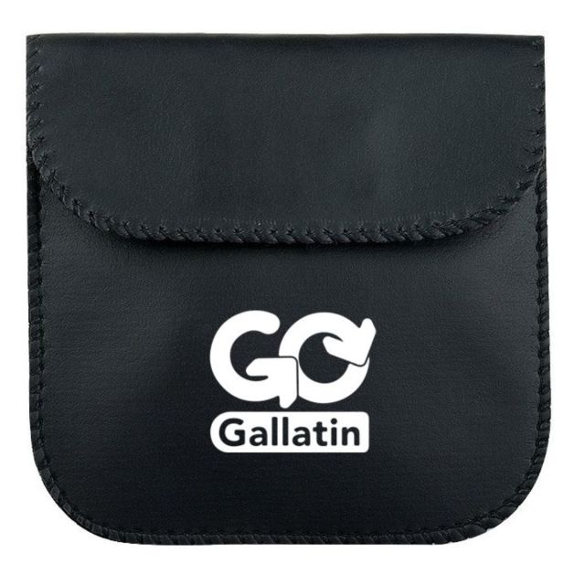 Custom Leather Gadget Pouch - 3.5"W x 3.5"H