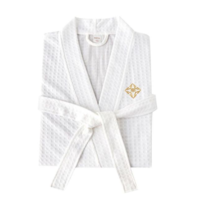 Custom Waffle Lightweight Soft Bathrobe Casual Sleepwear