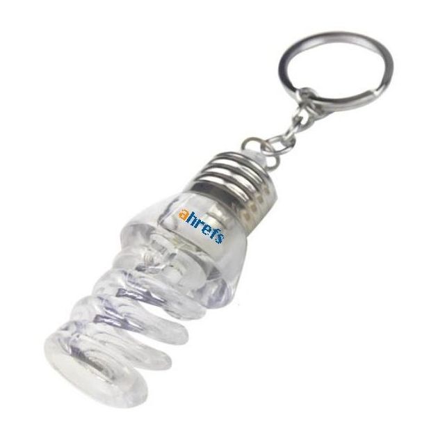 Energy Saving Style Light Up Light Bulb Promotional Key Tag