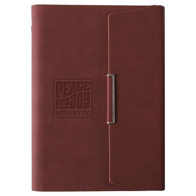 Custom Leather Look Loose-Leaf Magnetic Notebook - 6.7'' x 9.2''