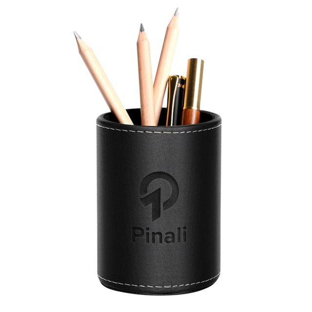 Custom Round PU Leather Pen Holder