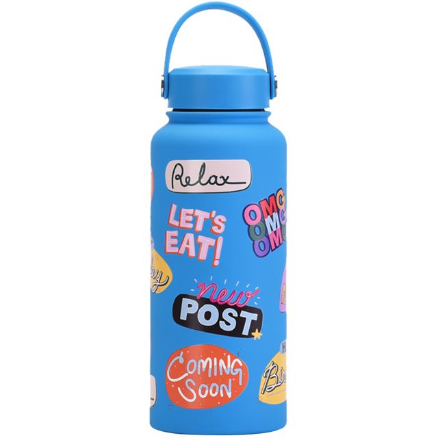 Full Color Custom 1-Liter Stainless Steel Water Bottle