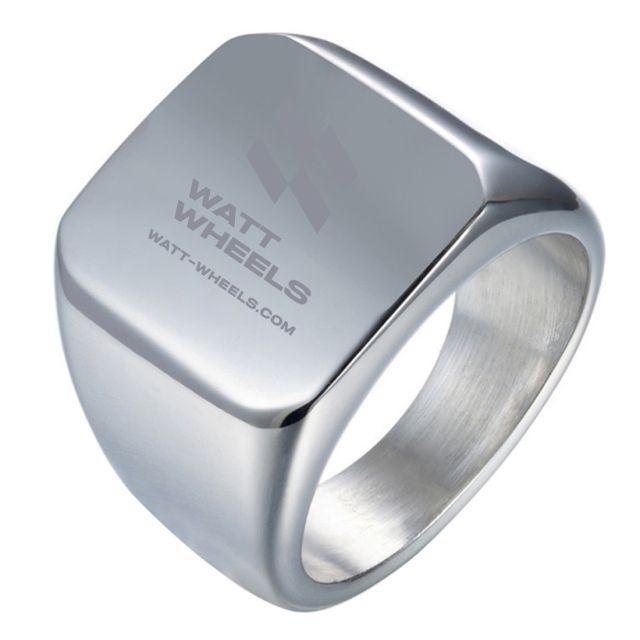 Custom Stainless Steel Square Signet Mens Rings