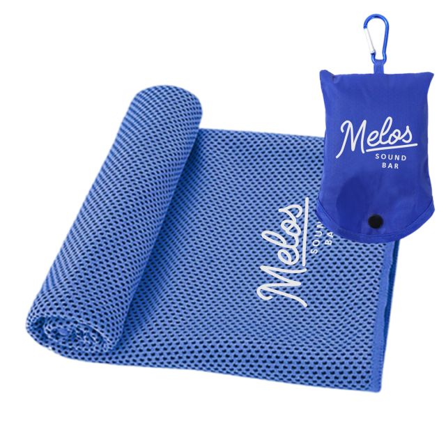 Full Color Custom Cooling Towel In Carabiner Pouch